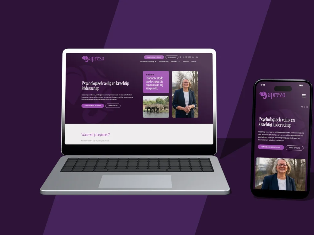 Website Aprezo op laptop en mobiel