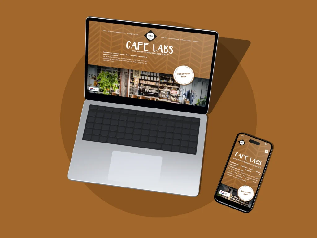Website Cafe Labs op laptop en mobiel
