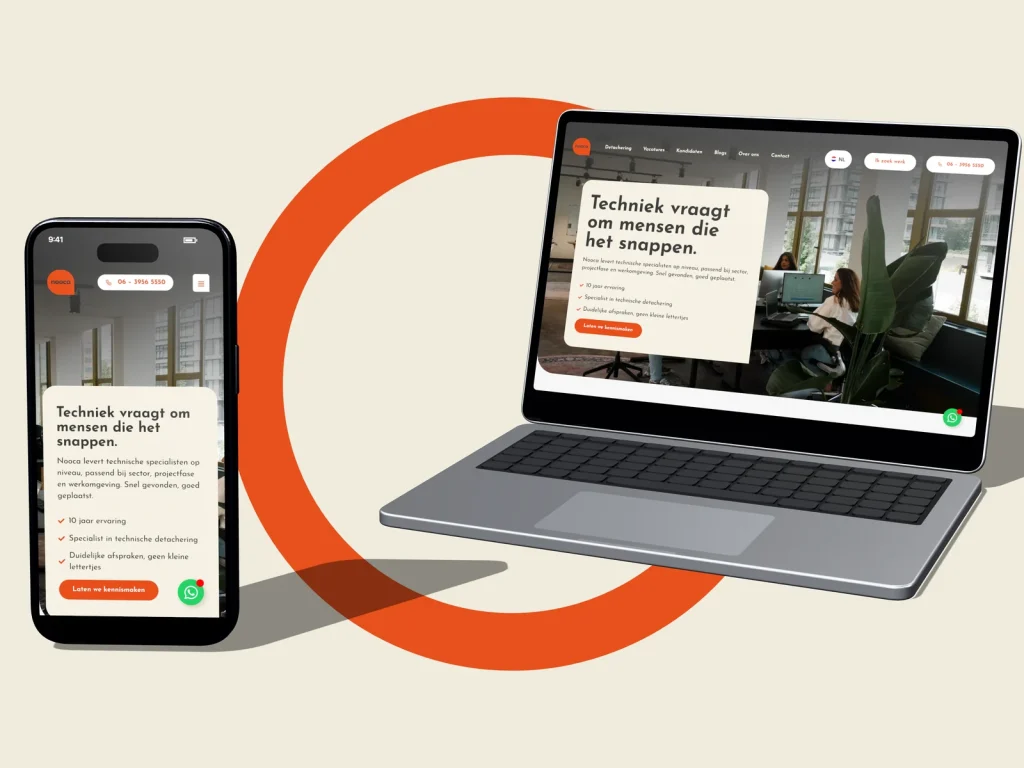 Website Nooca op laptop en mobiel