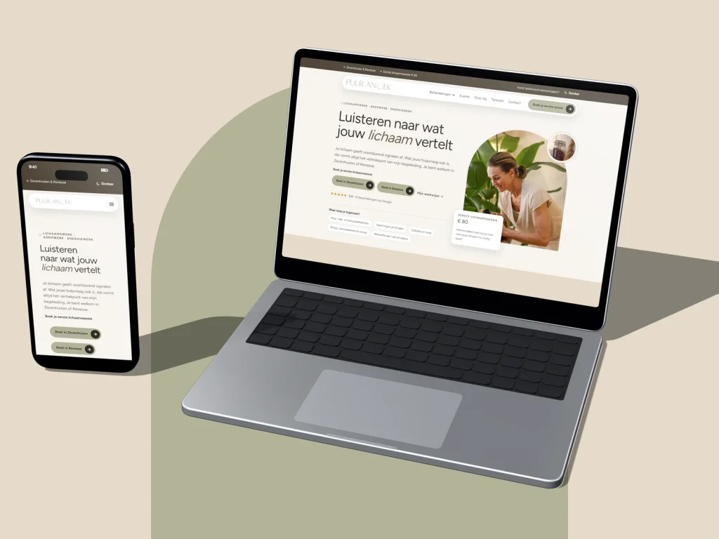 Website Puur Anoek op laptop en mobiel