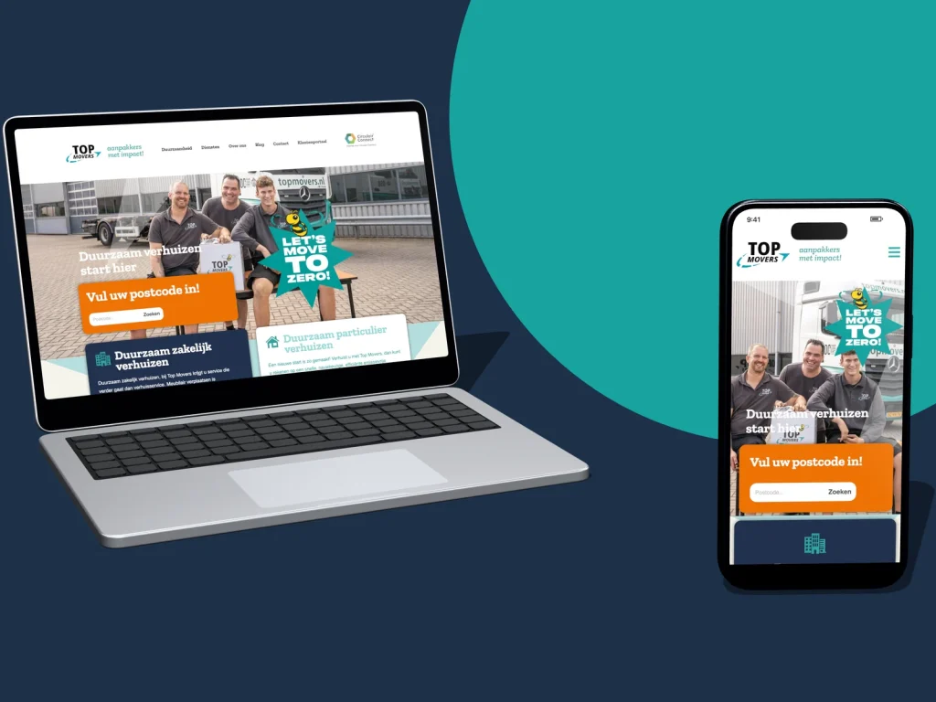 Website Top Movers op laptop en mobiel